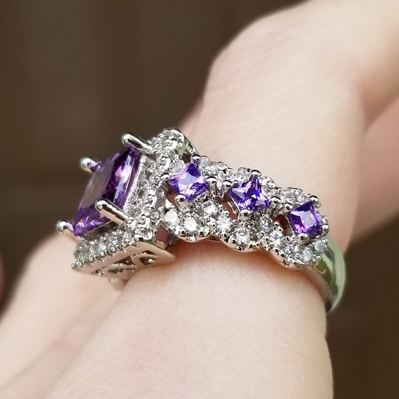 🆕️Silver-2.75CT Purple Amethyst&white Sapphire - Picture 8 of 9